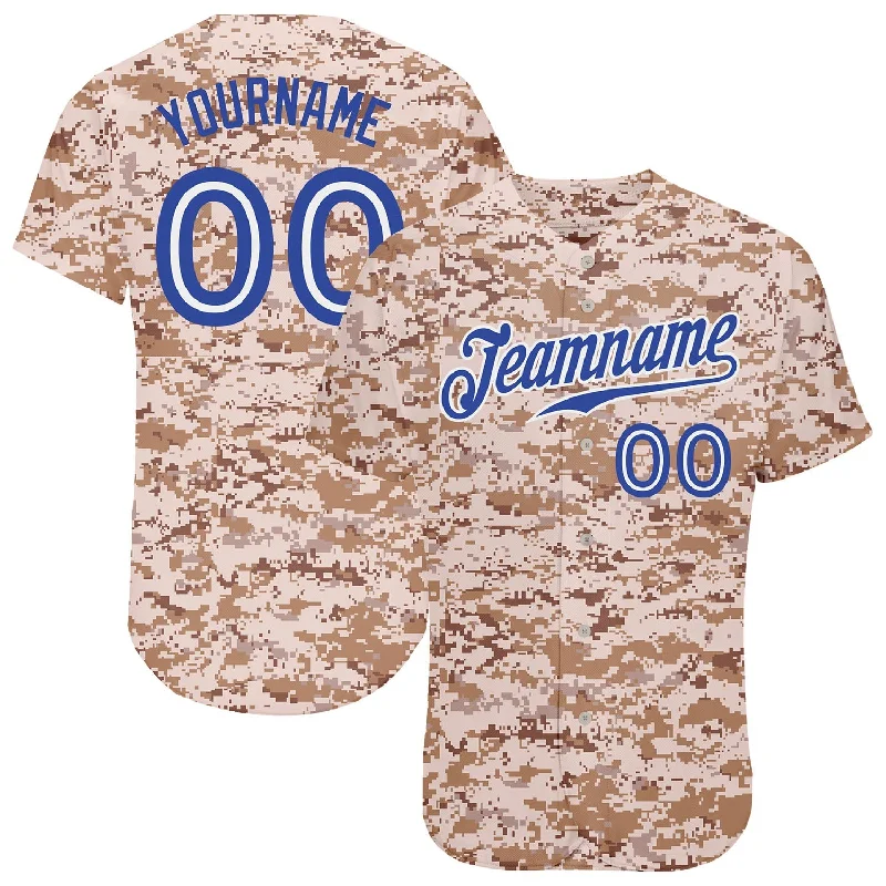 Baseball Jersey With Iconic Logo-Custom Camo Royal-White Authentic Salute To Service Baseball Jersey