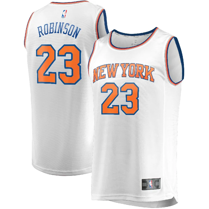 Custom Basketball Jersey For Bulk Orders-Mitchell Robinson New York Knicks Branded Fast Break Player Basketball Jersey - Association Edition - White