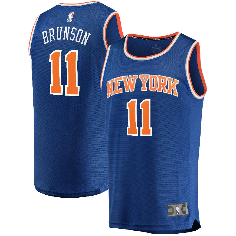 Custom Basketball Jersey With Name-Jalen Brunson New York Knicks Branded Big & Tall Fast Break Player Basketball Jersey - Royal - Icon Edition