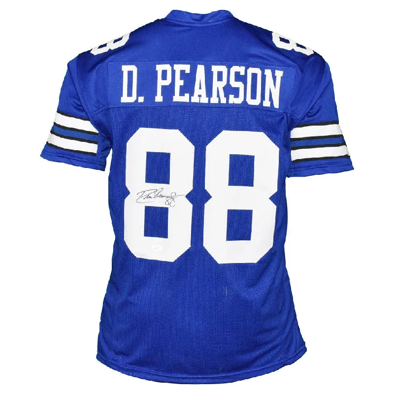 Rugby Jersey For Casual Wear-Drew Pearson Signed Dallas Pro Royal Blue Football Jersey (JSA)