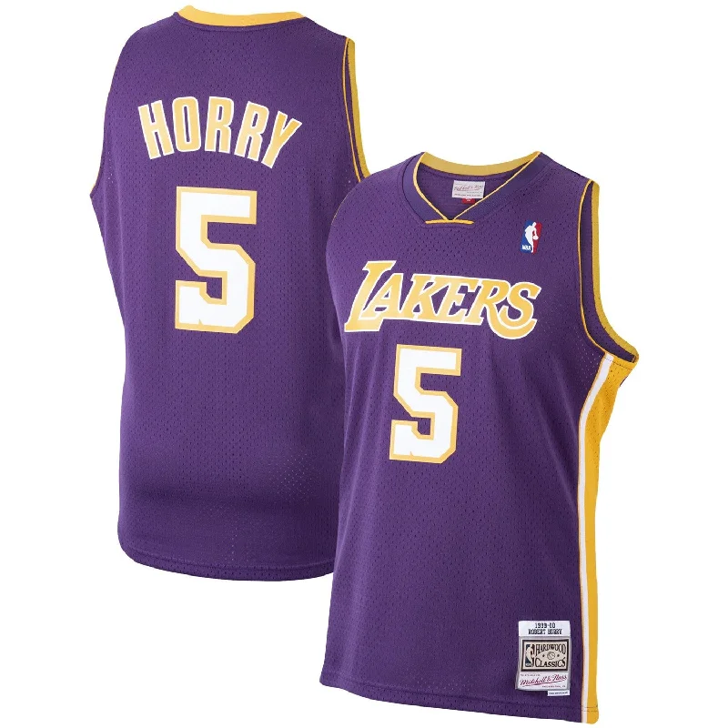 Basketball Jersey For Team Fan Gear-Robert Horry Los Angeles Lakers 1999/00 Hardwood Classics Swingman Basketball Jersey - Purple