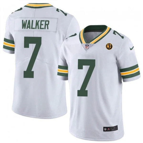 Football Jersey For Collectors-Men's Green Bay Packers #7 Quay Walker White With John Madden Patch Vapor Limited Throwback Football Stitched Jersey