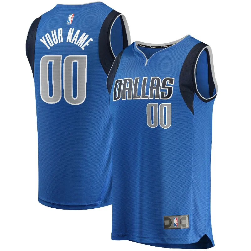 Custom Basketball Jersey With Name-Dallas Mavericks Branded Fast Break Custom Basketball Jersey Blue - Icon Edition