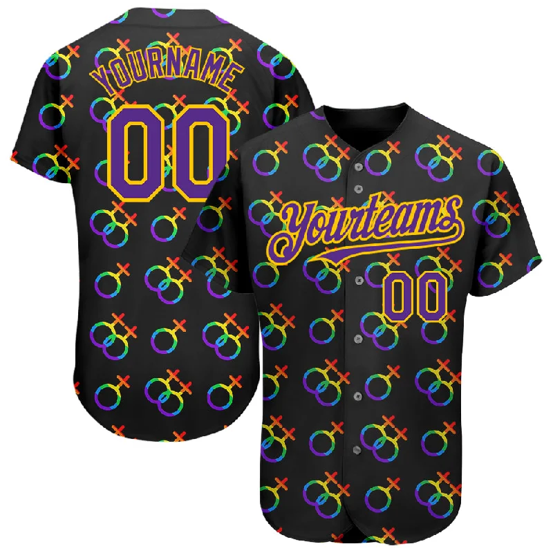 Baseball Jersey For Bulk Orders-Custom Rainbow For Pride Month Love Is Love LGBT 3D Authentic Baseball Jersey