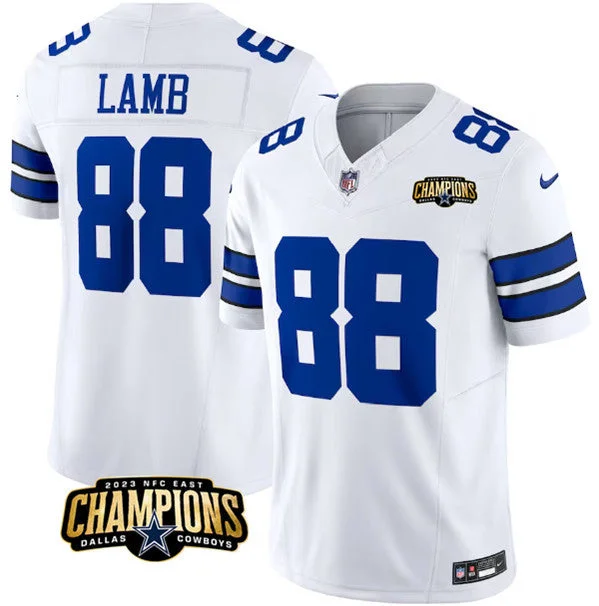 Football Jersey For Special Team Projects-Men's Dallas Cowboys #88 CeeDee Lamb White 2023 F.U.S.E. NFC East Champions Patch Football Stitched Jersey