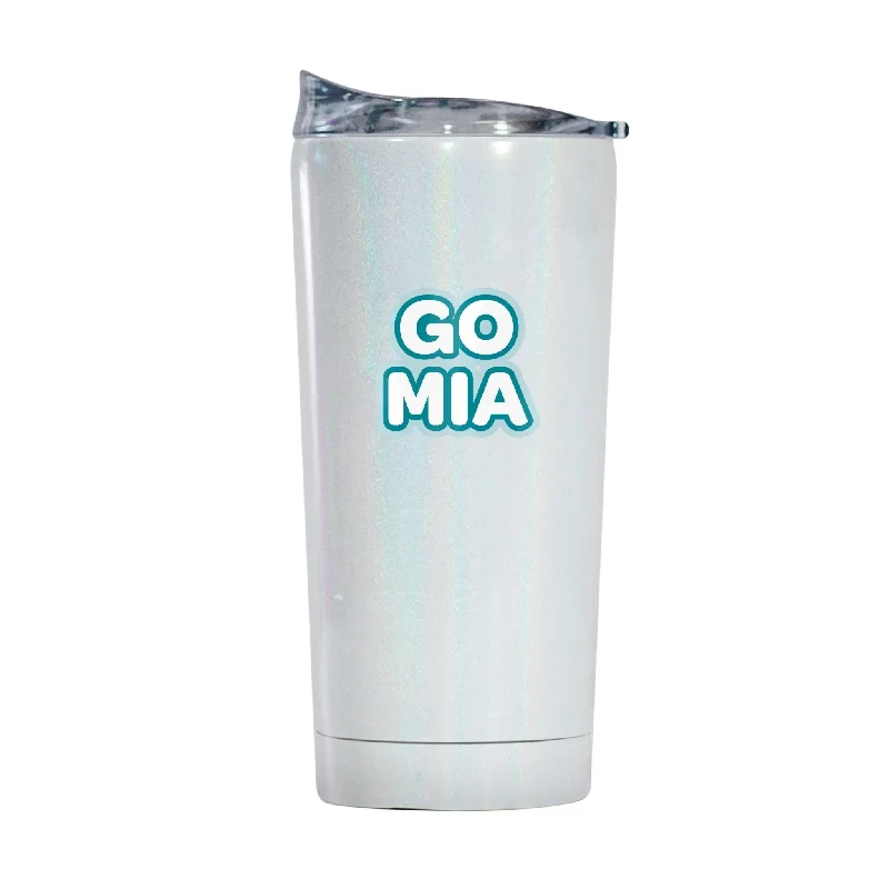 Team Mug With Custom Names-Miami Dolphins 20oz Bubble Iridescent Tumbler