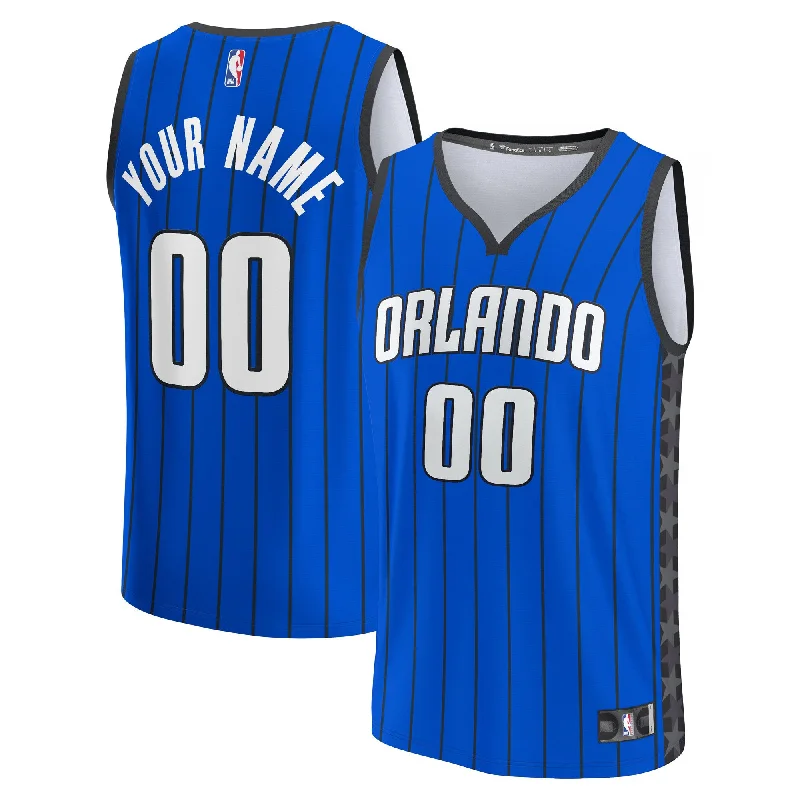 Basketball Jersey For College Teams-Orlando Magic Branded Fast Break Custom Basketball Jersey - Blue - Statement Edition