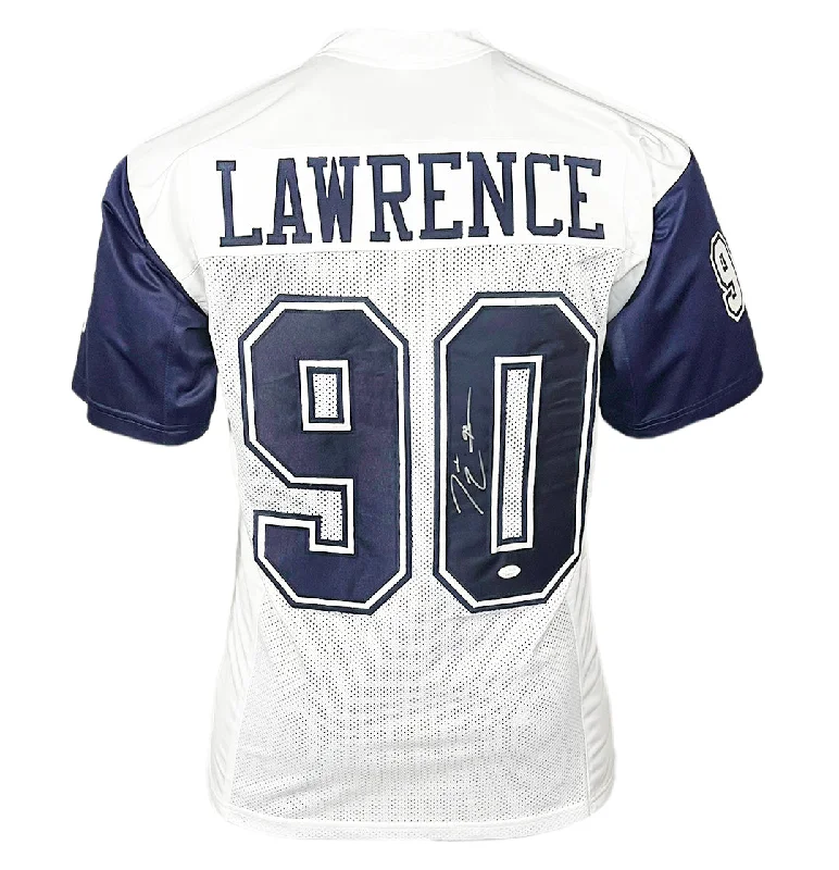 Rugby Jersey With Player Profile Printing-Demarcus Lawrence Signed Dallas White Alternate White Football Jersey (JSA)