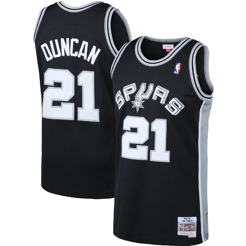 Basketball Jersey For Sale-Tim Duncan San Antonio Spurs 1998/99 Big & Tall Hardwood Classics Swingman Basketball Jersey - Black