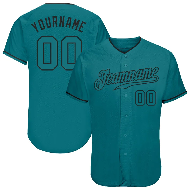 Baseball Jersey For Extreme Conditions-Custom Teal Teal-Black Authentic Baseball Jersey