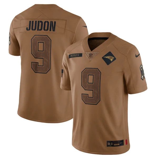 Custom Football Jersey-Men's New England Patriots #9 Matthew Judon 2023 Brown Salute To Service Limited Football Stitched Jersey