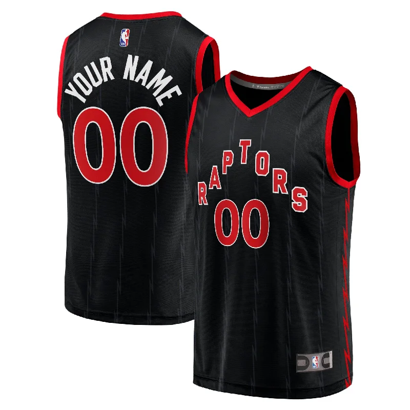 Basketball Jersey For Club Teams-Toronto Raptors Branded Fast Break Custom Basketball Jersey Black - Statement Edition