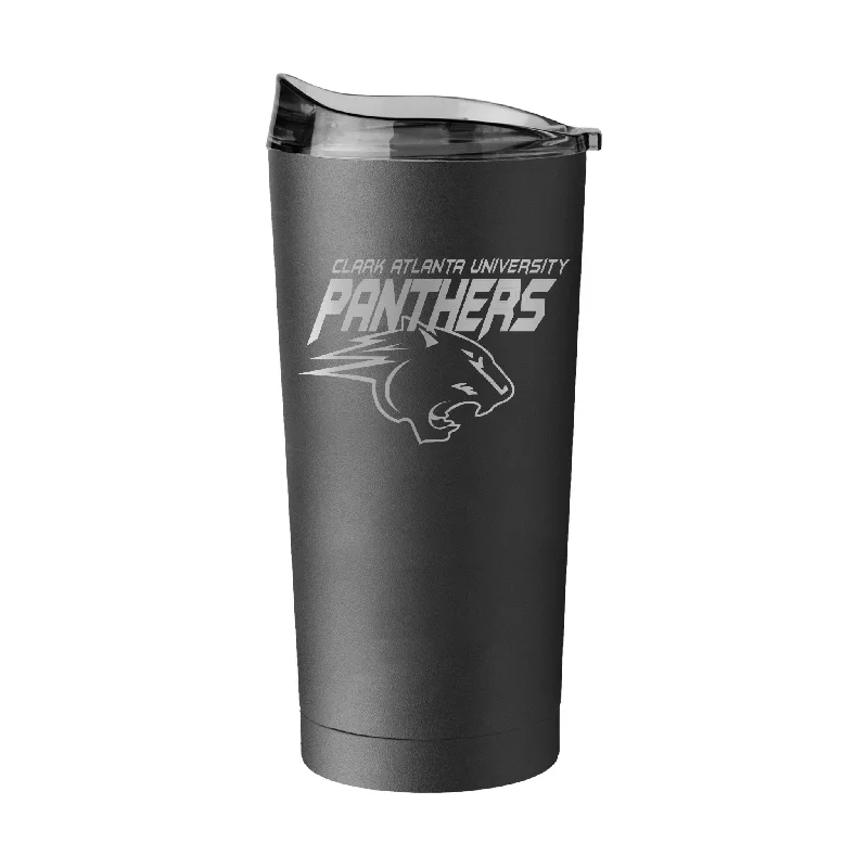 Team Mug With Special Team Fonts-Clark Atlanta GunMetal 20oz Black Powder Coat Tumbler