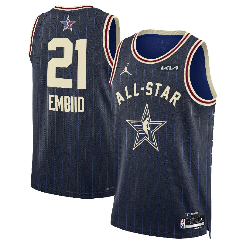 Basketball Jersey For Fan Gear-Joel Embiid Jordan Brand Unisex 2024 All-star Game Swingman Basketball Jersey - Navy