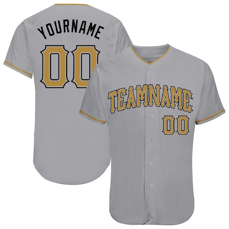 Baseball Jersey For Group Customization-Custom Gray Old Gold-Black Authentic Baseball Jersey