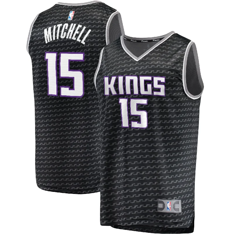 Basketball Jersey For Custom Tailoring-Davion Mitchell Sacramento Kings Branded Fast Break Player Basketball Jersey - Statement Edition - Black