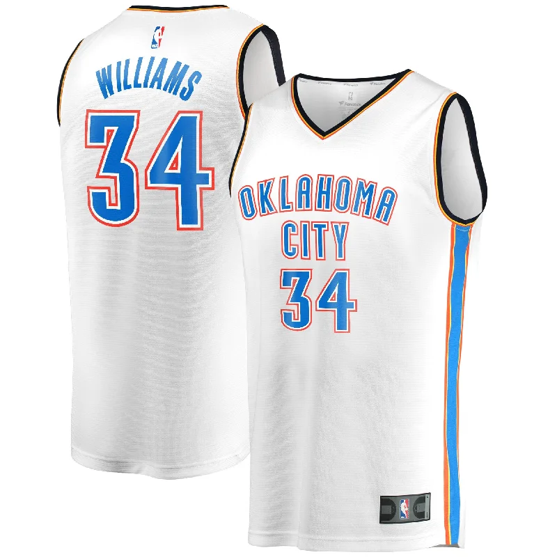 Basketball Jersey For Fan Customization-Kenrich Williams Oklahoma City Thunder Branded Fast Break Player Basketball Jersey - Association Edition - White