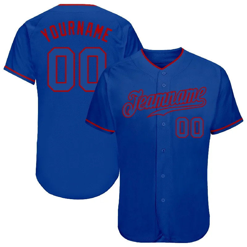 Baseball Jersey For Supporters-Custom Royal Royal-Red Authentic Baseball Jersey