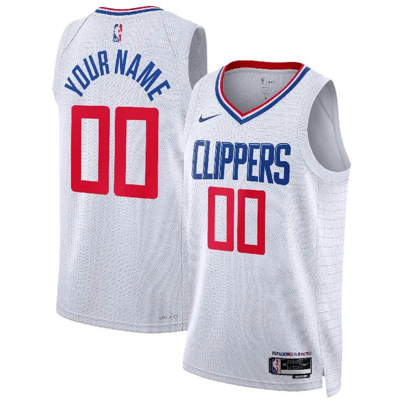 Basketball Jersey With Number and Name-La Clippers Unisex Swingman Custom Basketball Jersey White - Association Edition