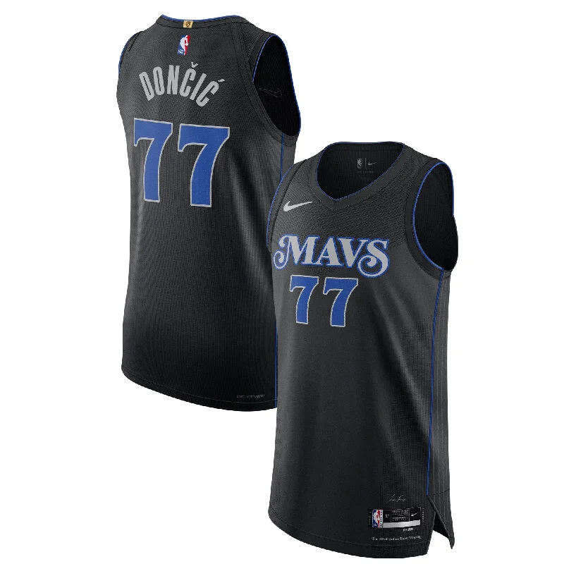 Basketball Jersey With Custom Sleeve Design-Luka Doncic Dallas Mavericks Basketball Jersey - City Edition - Black