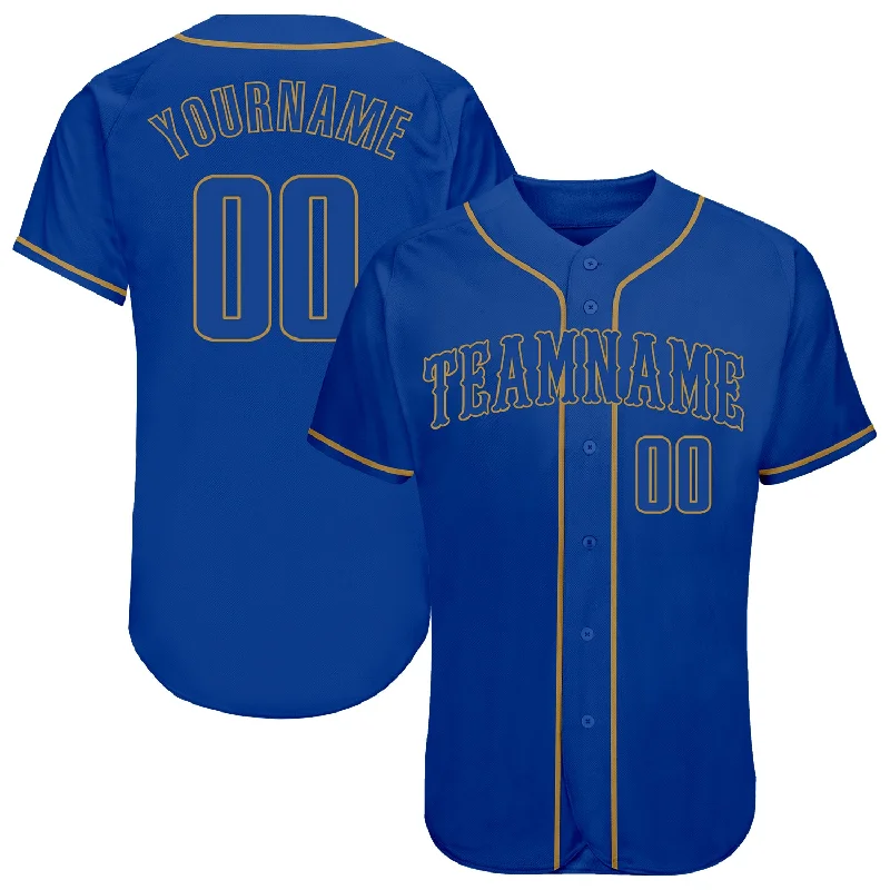 Baseball Jersey For Baseball Leagues-Custom Royal Royal-Old Gold Authentic Baseball Jersey