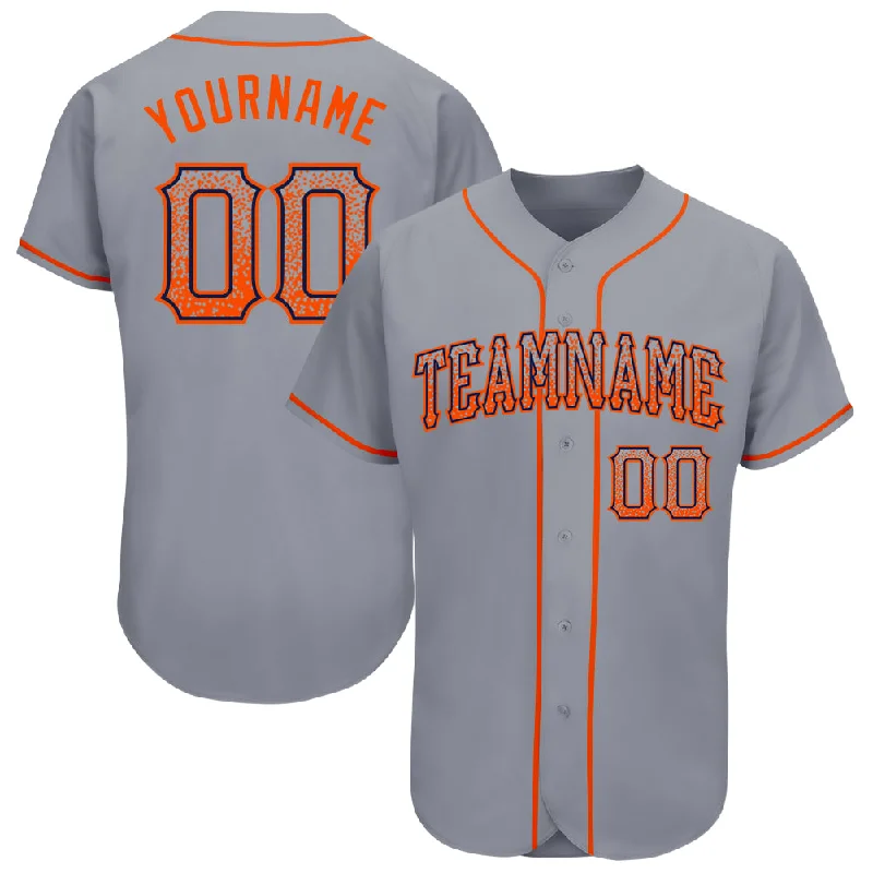 Baseball Jersey For Fundraisers-Custom Gray Orange-Navy Authentic Drift Fashion Baseball Jersey