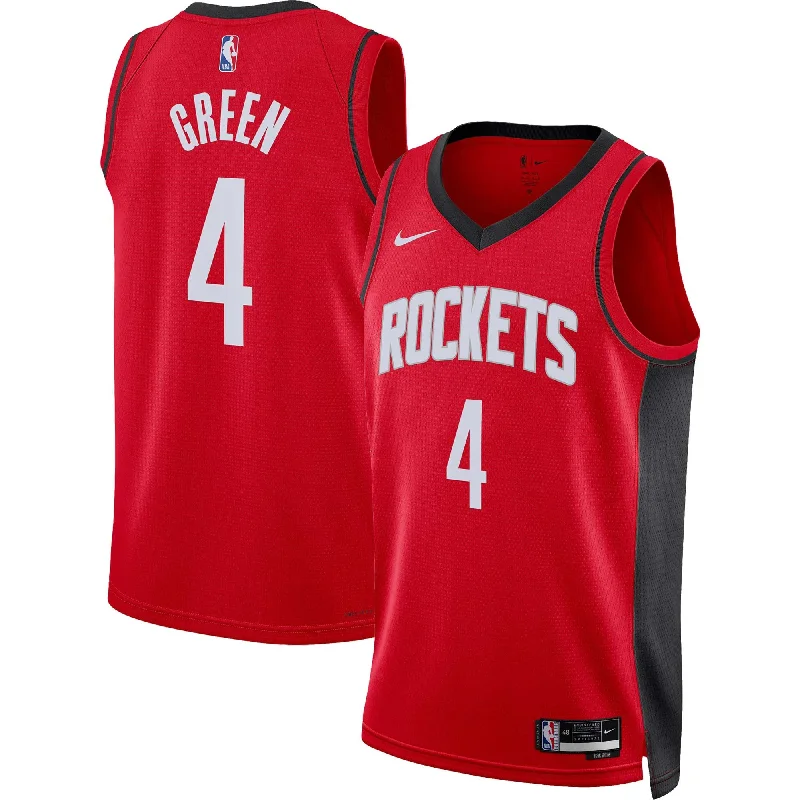 Basketball Jersey For Collectors-Jalen Green Houston Rockets Unisex Swingman Basketball Jersey - Icon Edition - Red