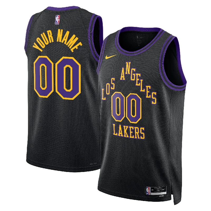 Basketball Jersey For Custom Team Gifts-Los Angeles Lakers Unisex 2023/24 Custom Swingman Basketball Jersey - Black - City Edition