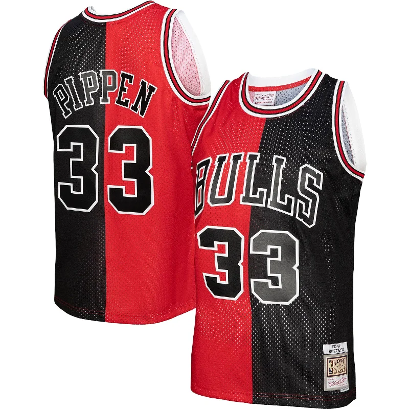 Basketball Jersey For Sports Merchandise Stores-Scottie Pippen Chicago Bulls Hardwood Classics 1997/98 Split Swingman Basketball Jersey - Red/black