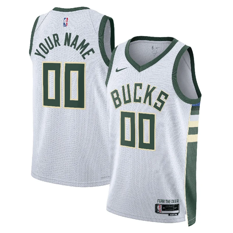 Basketball Jersey For Community Sports Teams-Milwaukee Bucks Unisex Swingman Custom Basketball Jersey White - Association Edition