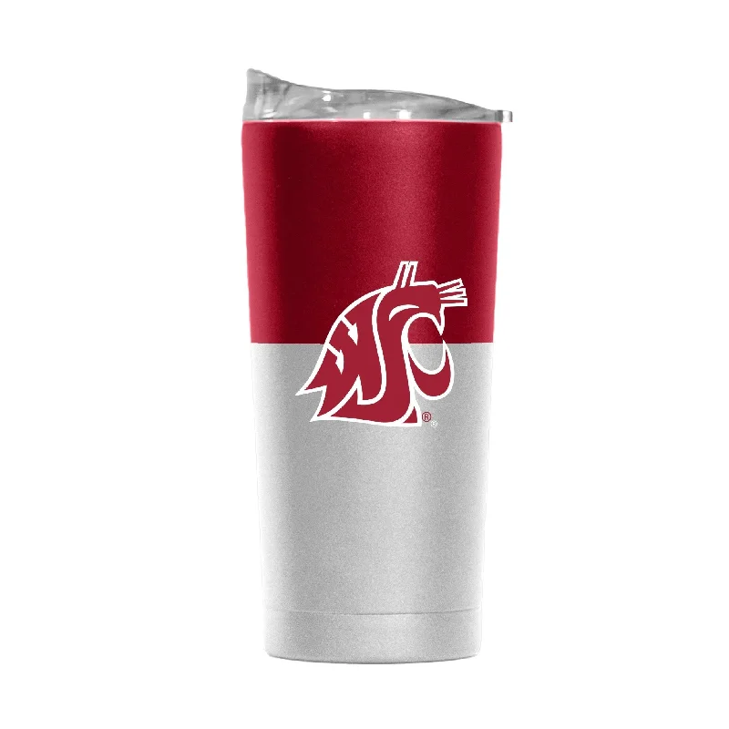 Custom Team Mug For Promotional Gifts-Washington State 20oz Colorblock White Powder Coat Tumbler