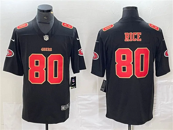 Football Jersey For Fans and Collectors-Men's San Francisco 49ers #80 Jerry Rice Black Vapor Untouchable Limited Football Stitched Jersey