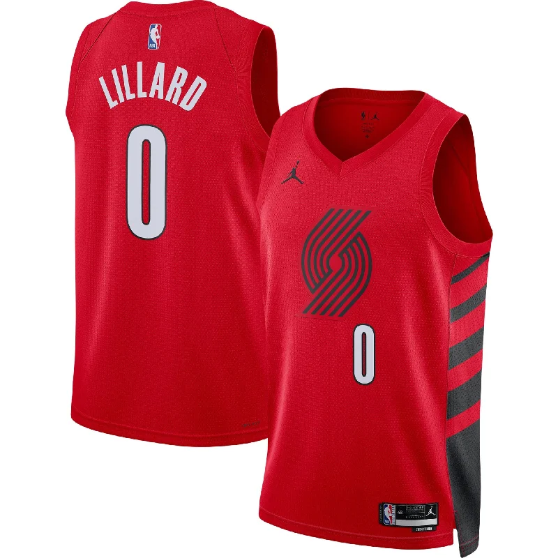 Basketball Jersey For Sports Merchandise Stores-Damian Lillard Portland Trail Blazers Jordan Brand Unisex Swingman Basketball Jersey - Statement Edition - Red