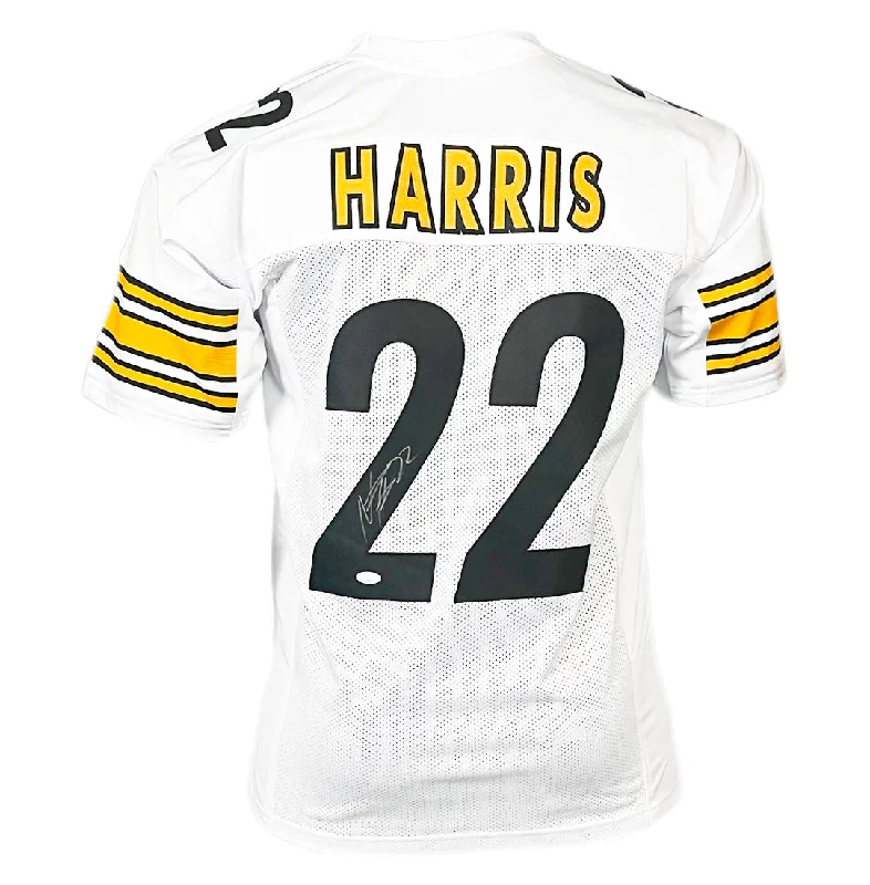 Rugby Jersey For Rugby Players-Najee Harris Signed Pittsburgh White Football Jersey (JSA)