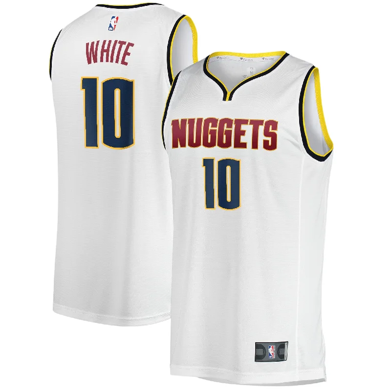 Basketball Jersey With Fan Designs-Jack White Denver Nuggets Branded Fast Break Player Basketball Jersey - Association Edition - White