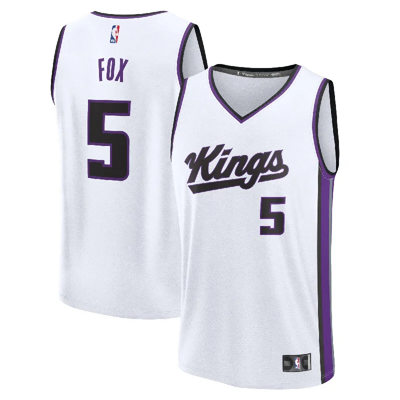 Custom Basketball Jersey For International Teams-De'aaron Fox Sacramento Kings Branded Fast Break Player Basketball Jersey - Association Edition - White