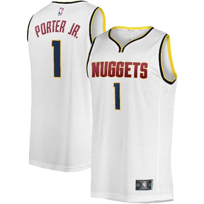 Basketball Jersey For Exclusive Fan Gear-Michael Porter Jr. Denver Nuggets Branded Fast Break Player Basketball Jersey - Association Edition - White