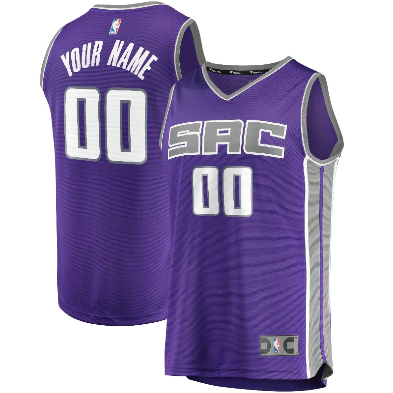 Basketball Jersey For School Teams-Sacramento Kings Branded Fast Break Custom Basketball Jersey Purple - Icon Edition