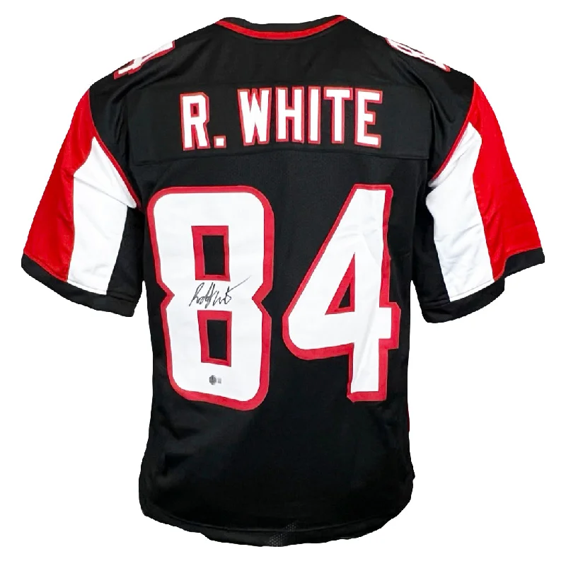 Rugby Jersey With Custom Collar-Roddy White Signed Atlanta Black Football Jersey (Beckett)