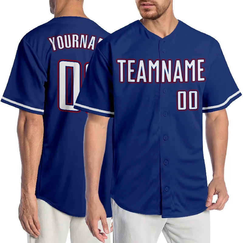 Baseball Jersey For Charity Events-Custom Royal White-Red Authentic Baseball Jersey