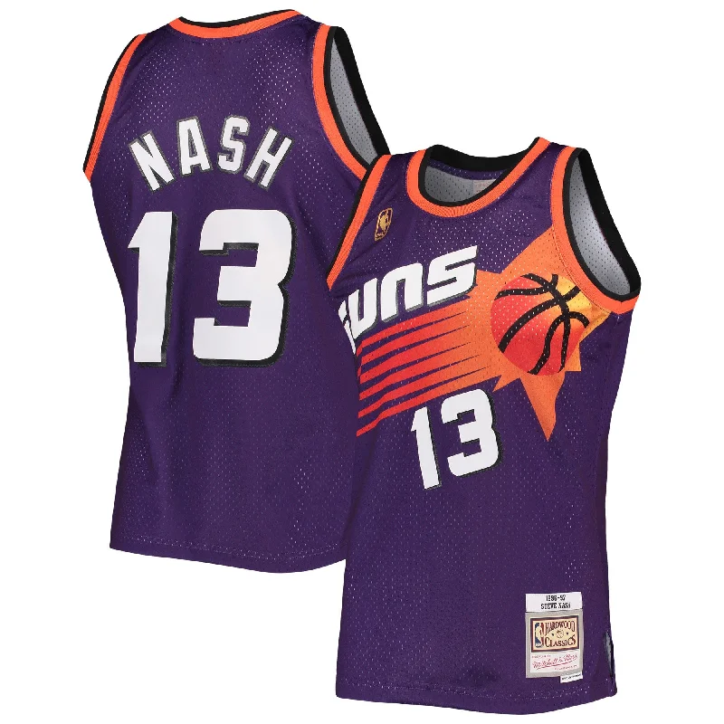 Basketball Jersey With Special Embellishments-Steve Nash Phoenix Suns 1996/97 Hardwood Classics Swingman Basketball Jersey - Purple