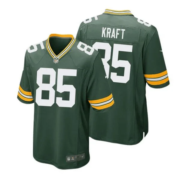 Custom Football Jersey For Marketing-Men's Green Bay Packers #85 Tucker Kraft Green Football Stitched Game Jersey