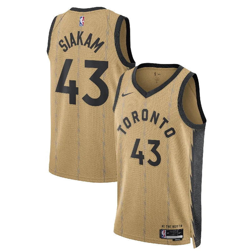 Basketball Jersey For Fan Customization-Pascal Siakam Toronto Raptors Unisex 2023/24 Swingman Basketball Jersey - Gold - City Edition