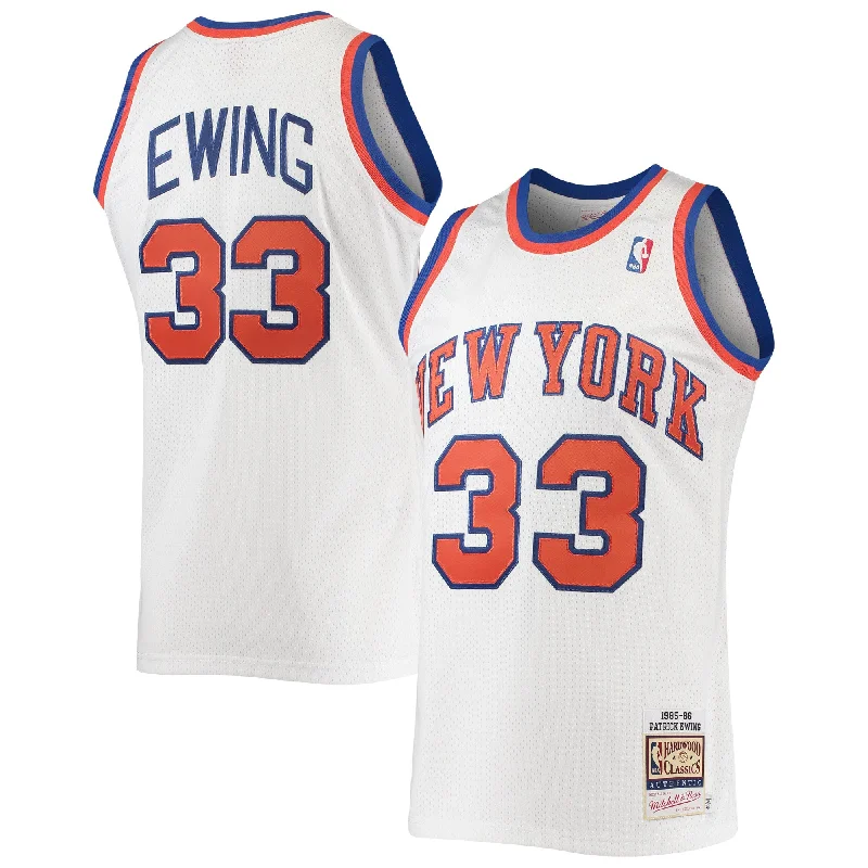 Basketball Jersey For Promotional Merchandise-Patrick Ewing New York Knicks 1985/86 Hardwood Classics Basketball Jersey - White