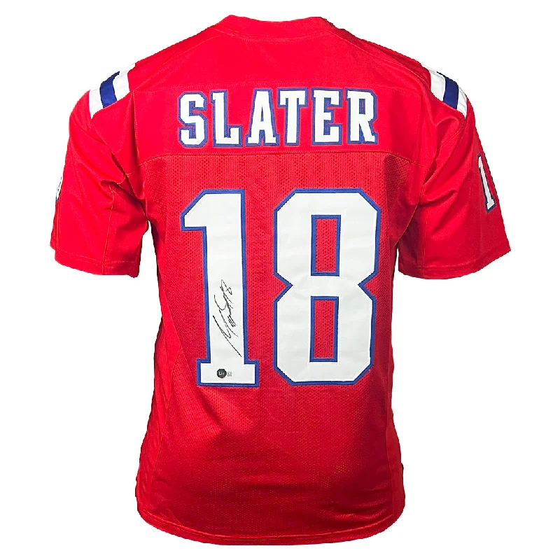 Rugby Jersey For Stylish Sportswear-Matthew Slater Signed New England Red Football Jersey (Beckett)