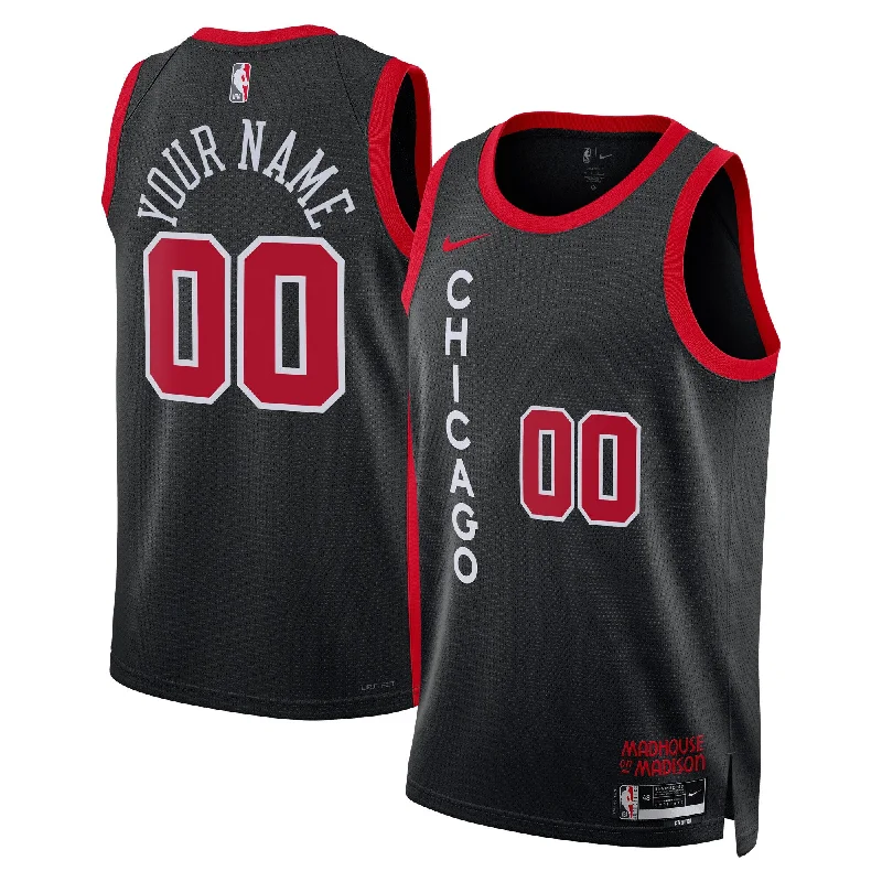 Basketball Jersey With Unique Design Options-Chicago Bulls Unisex 2023/24 Custom Swingman Basketball Jersey - Black - City Edition