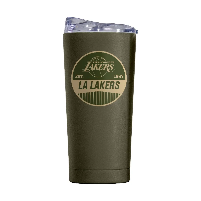 Team Mug With Custom Text-Los Angeles Lakers 20oz Badge Powder Coat Tumbler