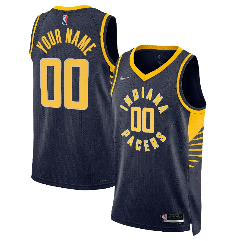 Basketball Jersey For Holiday Custom Orders-Indiana Pacers 2021/22 Diamond Swingman Custom Basketball Jersey - Icon Edition - Navy