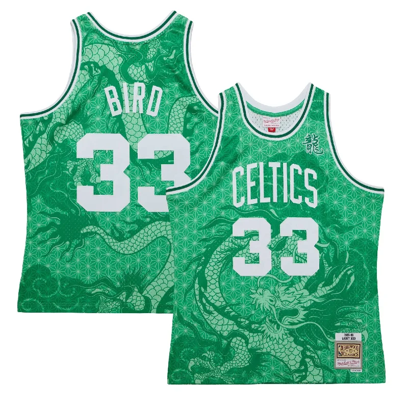 Basketball Jersey For Competitive Basketball Teams-Larry Bird Boston Celtics 1985/86 Hardwood Classics Asian Heritage 6.0 Swingman Throwback Player Basketball Jersey - Kelly Green