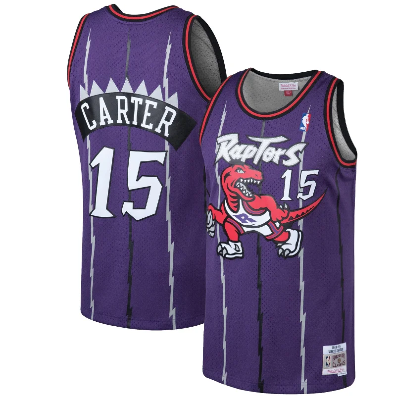 Personalized Basketball Jersey For Local Teams-Vince Carter Toronto Raptors 1998/99 Hardwood Classics Swingman Basketball Jersey - Purple